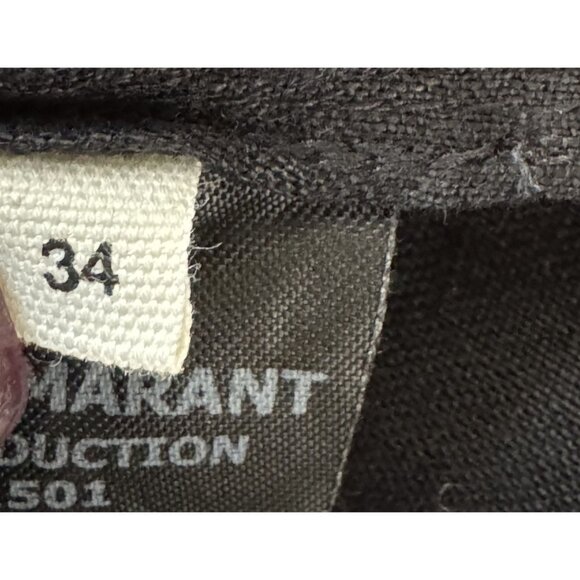 Isabel Marant Étoile Teller Dress Black Linen One Shoulder Ruffle Size 34 US 2 - Picture 9 of 10